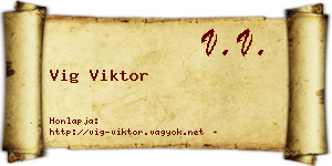 Vig Viktor névjegykártya